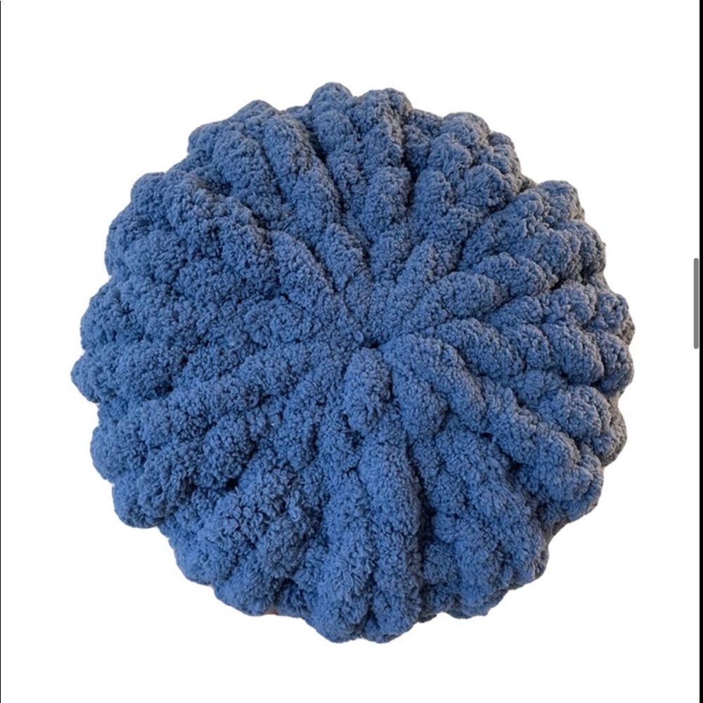 Midnight Blue Chunky Knit Pillow